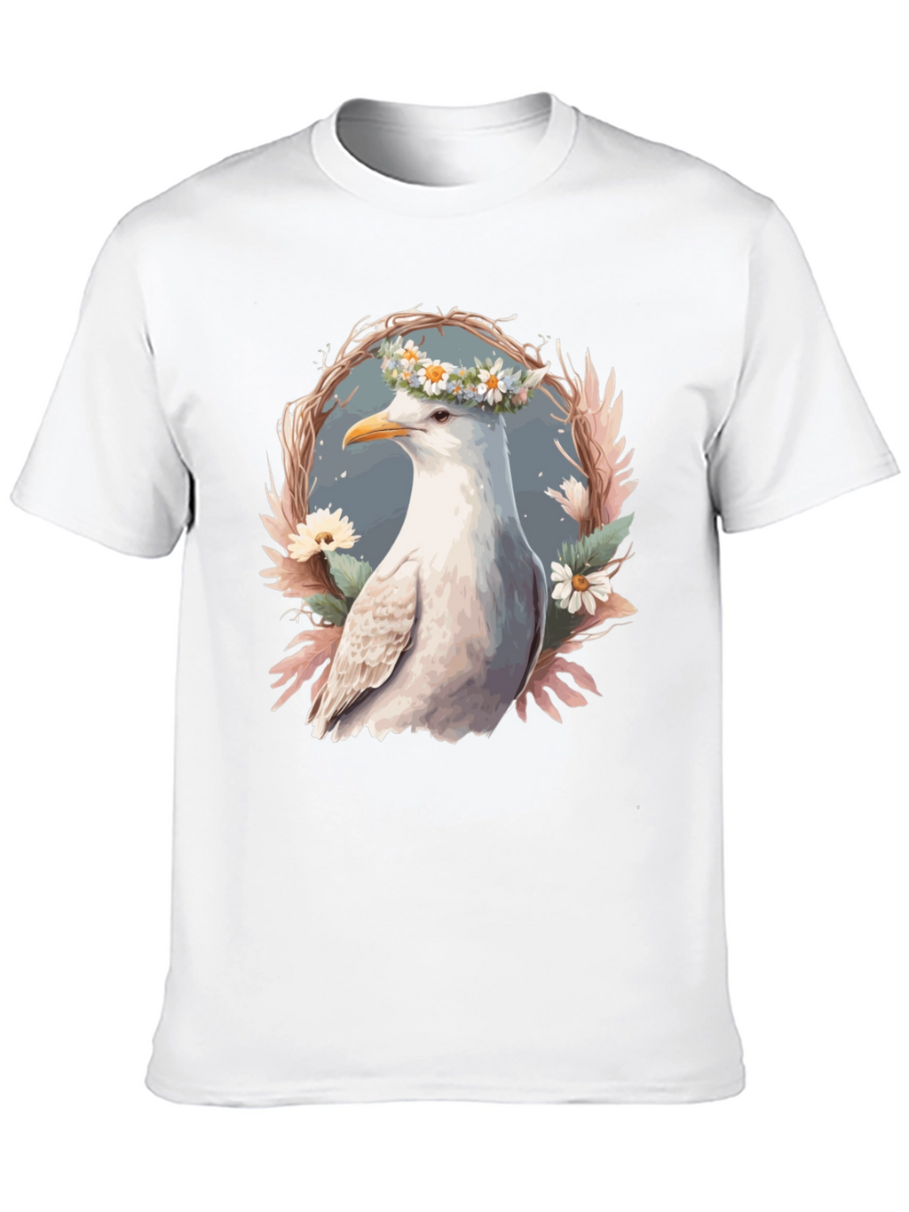 Seagull Floral Wreath Graphic Tee