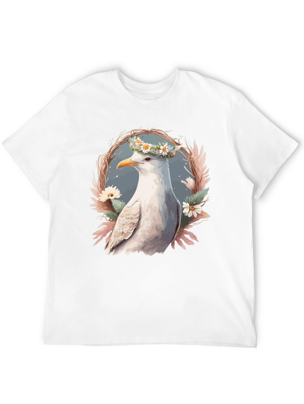 Seagull Floral Wreath Graphic Tee