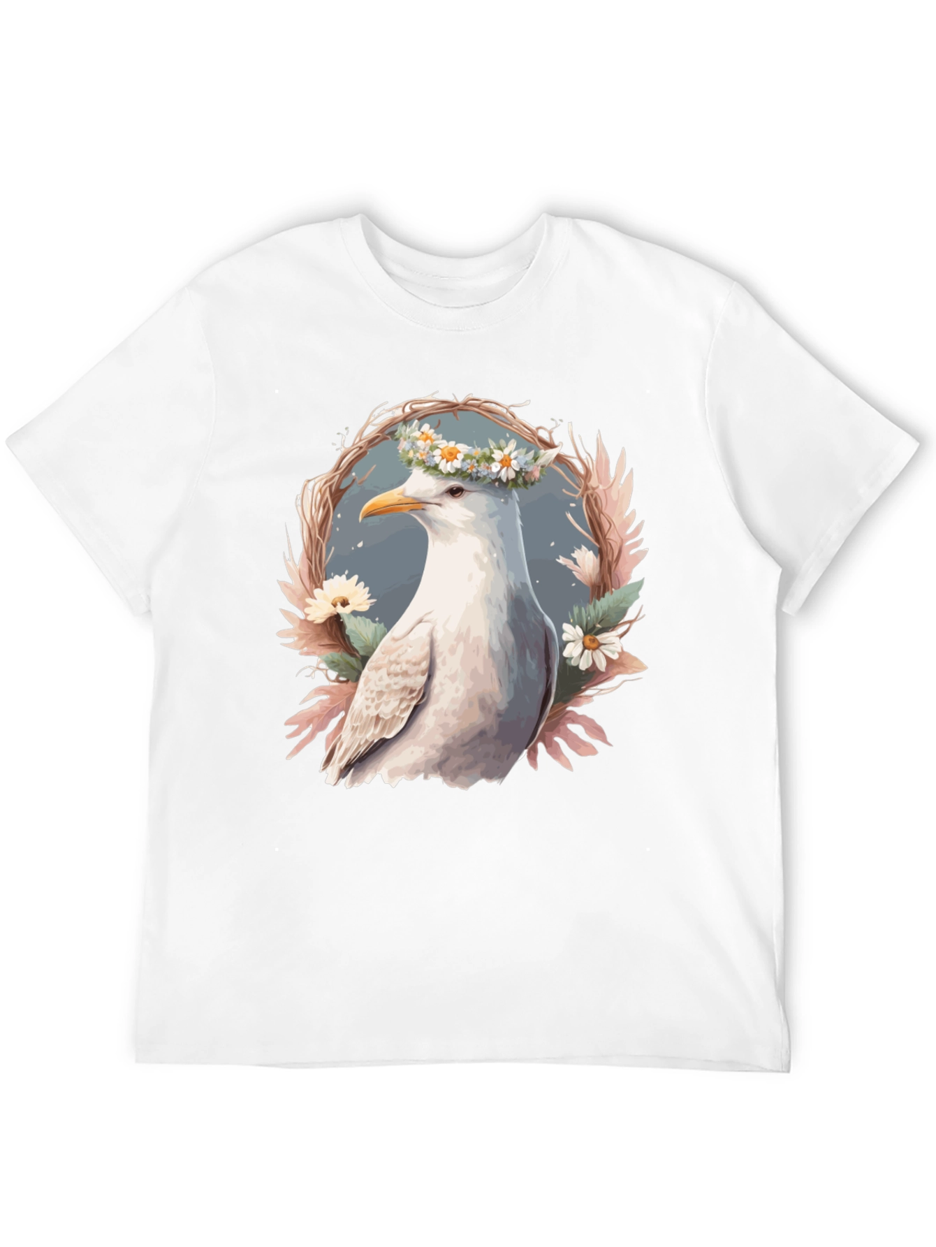 Seagull Floral Wreath Graphic Tee