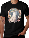 Seagull Floral Wreath Graphic Tee