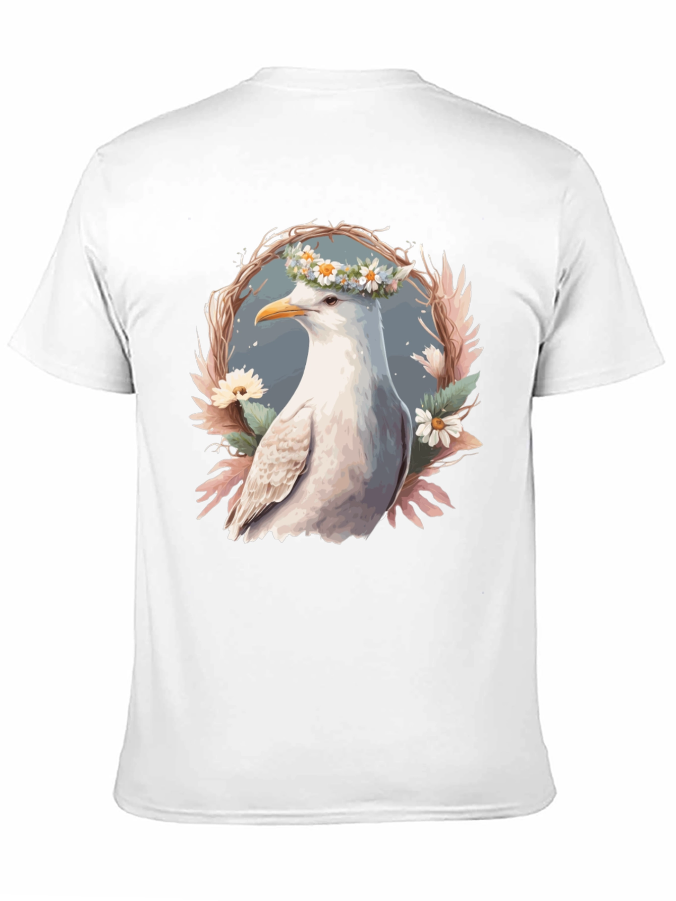 Seagull Floral Wreath Graphic Tee