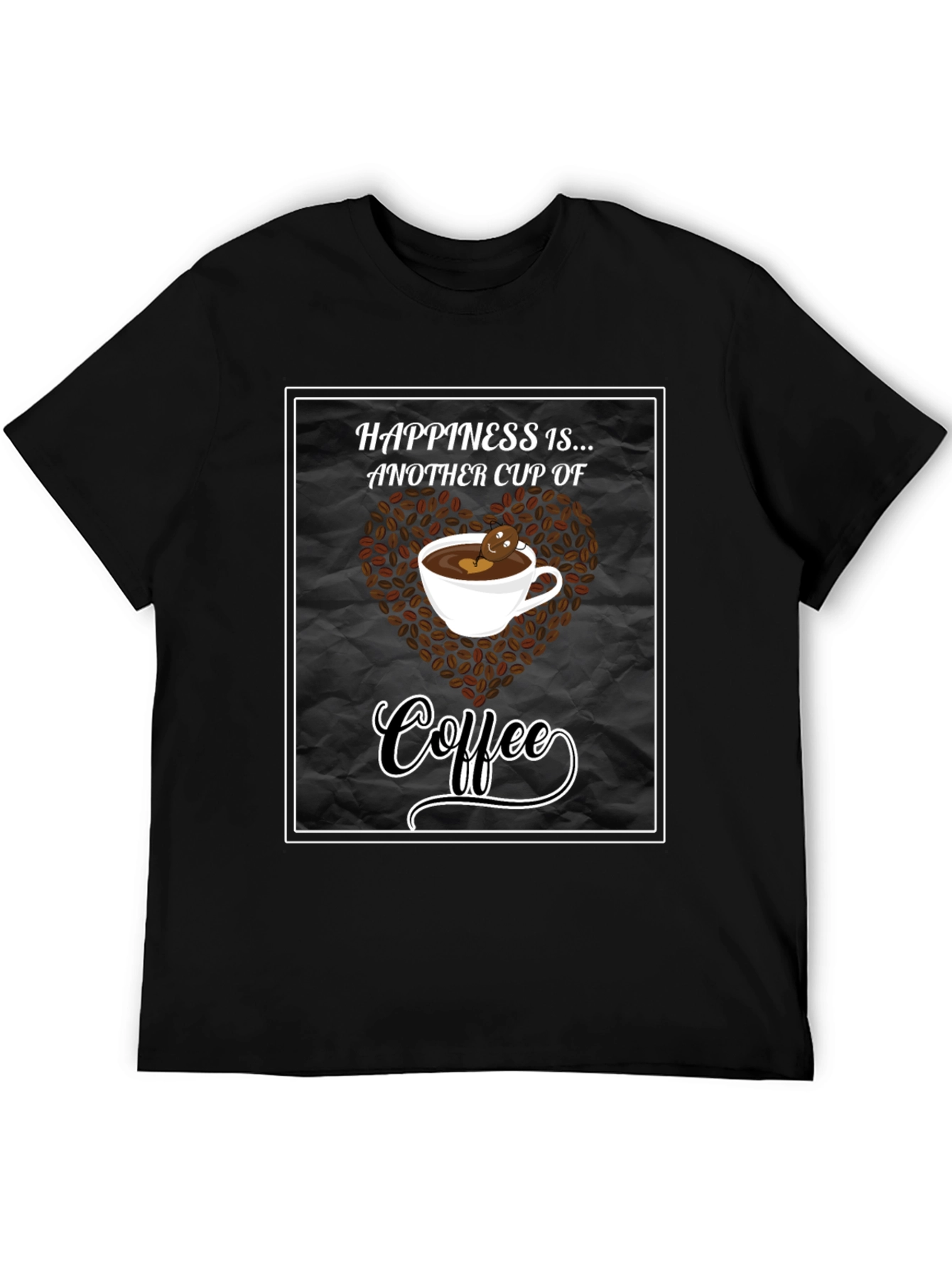 Happiness is Coffee Black T-Shirt