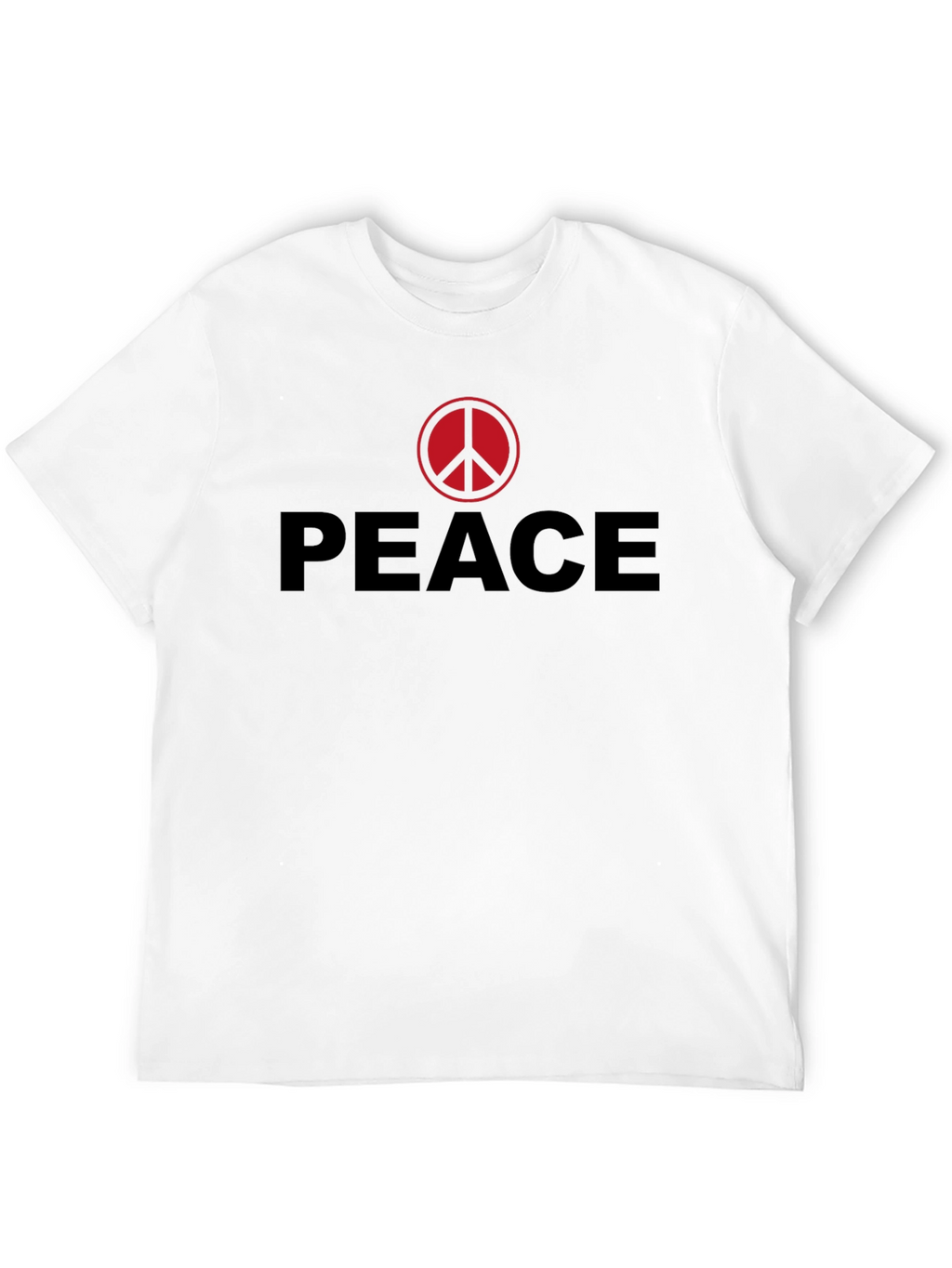 Peace Sign Graphic Tee - Red Symbol on Black