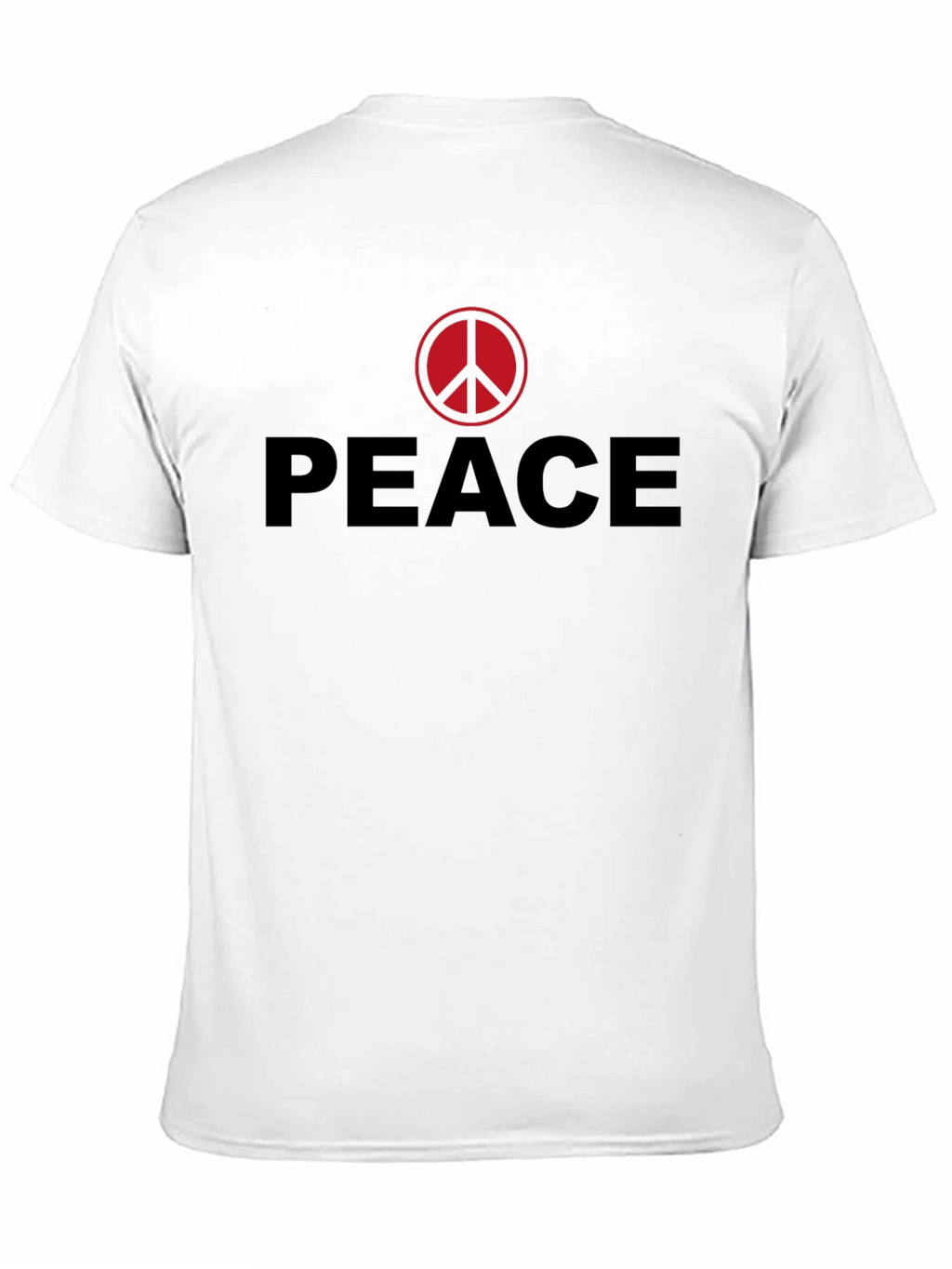 Peace Sign Graphic Tee - Red Symbol on Black