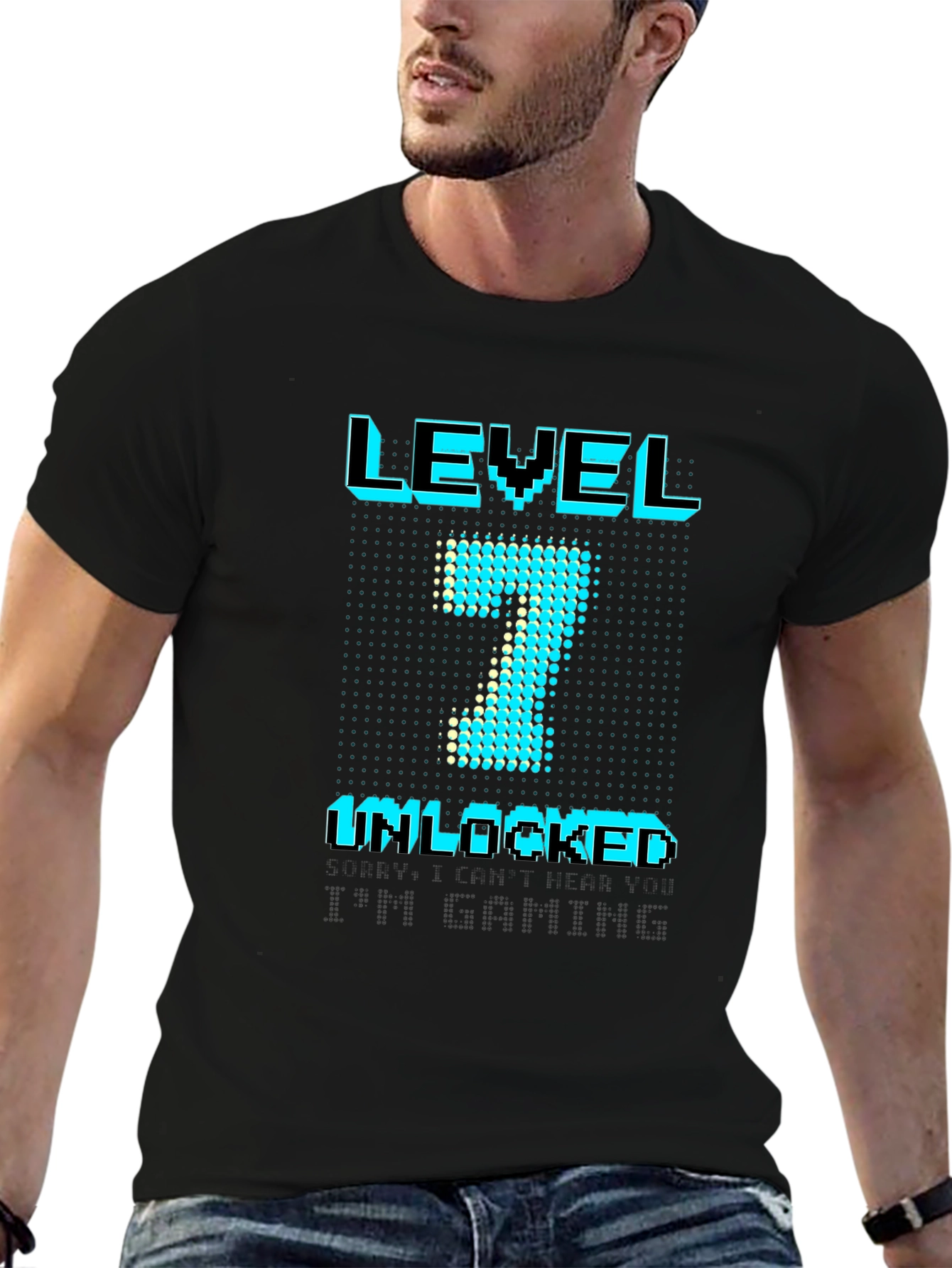 Level 7 Unlocked Gamer T-Shirt - Black