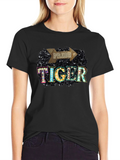Pride Tiger Graphic Tee - Stylish Black T-Shirt