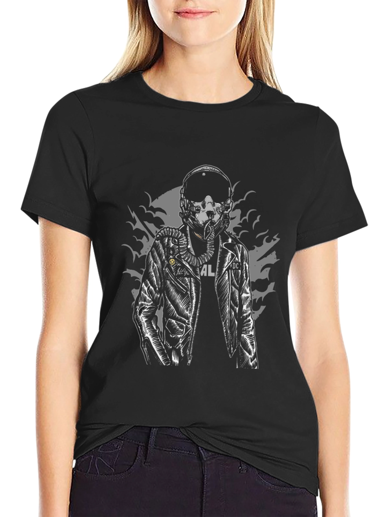 Sci-Fi Pilot Graphic Black T-Shirt