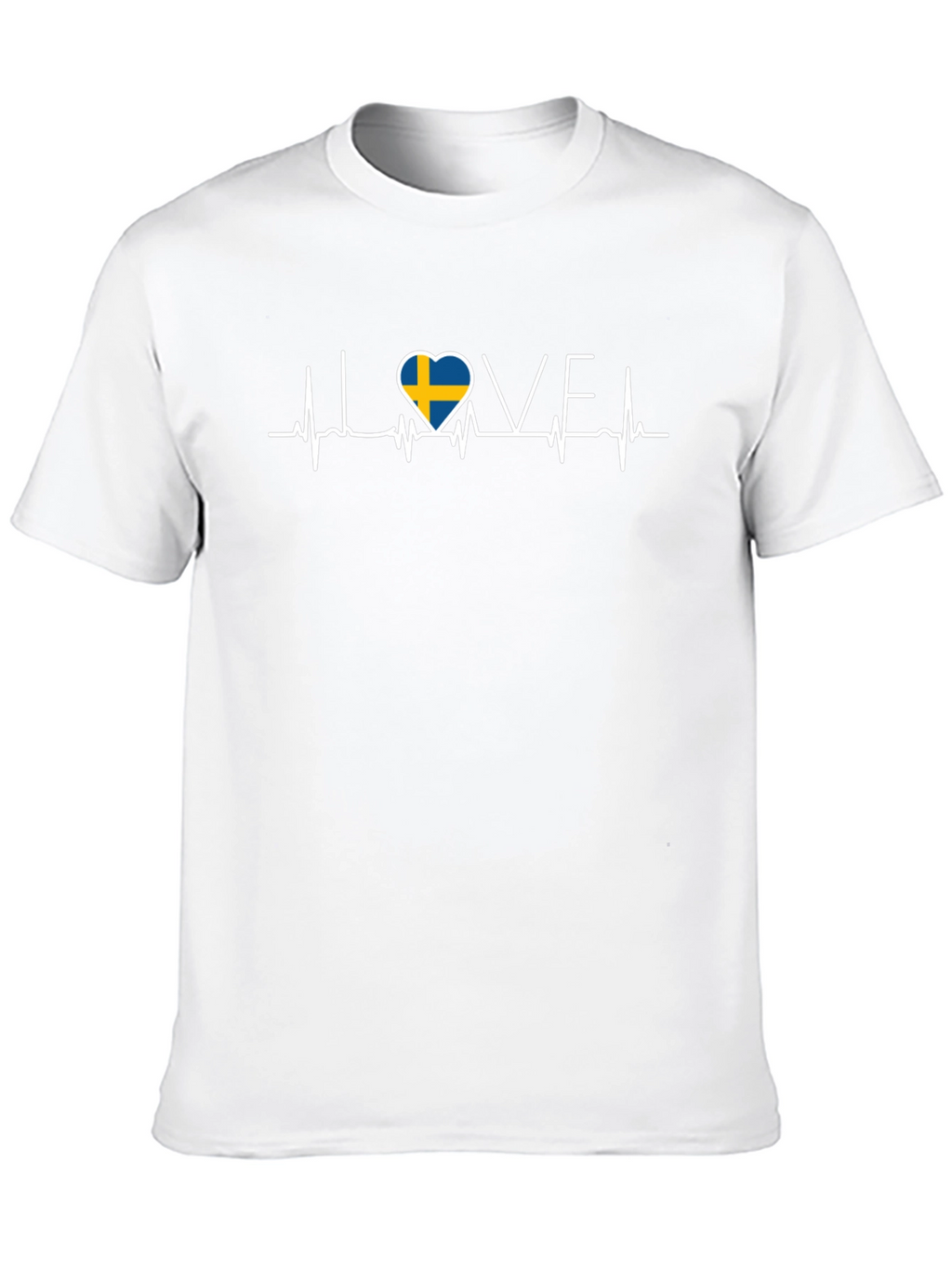Sweden Flag Heartbeat T-Shirt