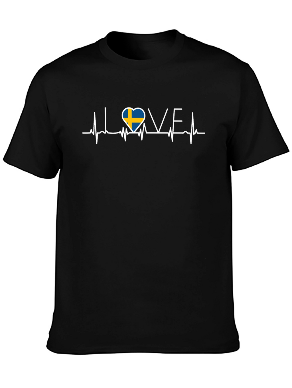Sweden Flag Heartbeat T-Shirt