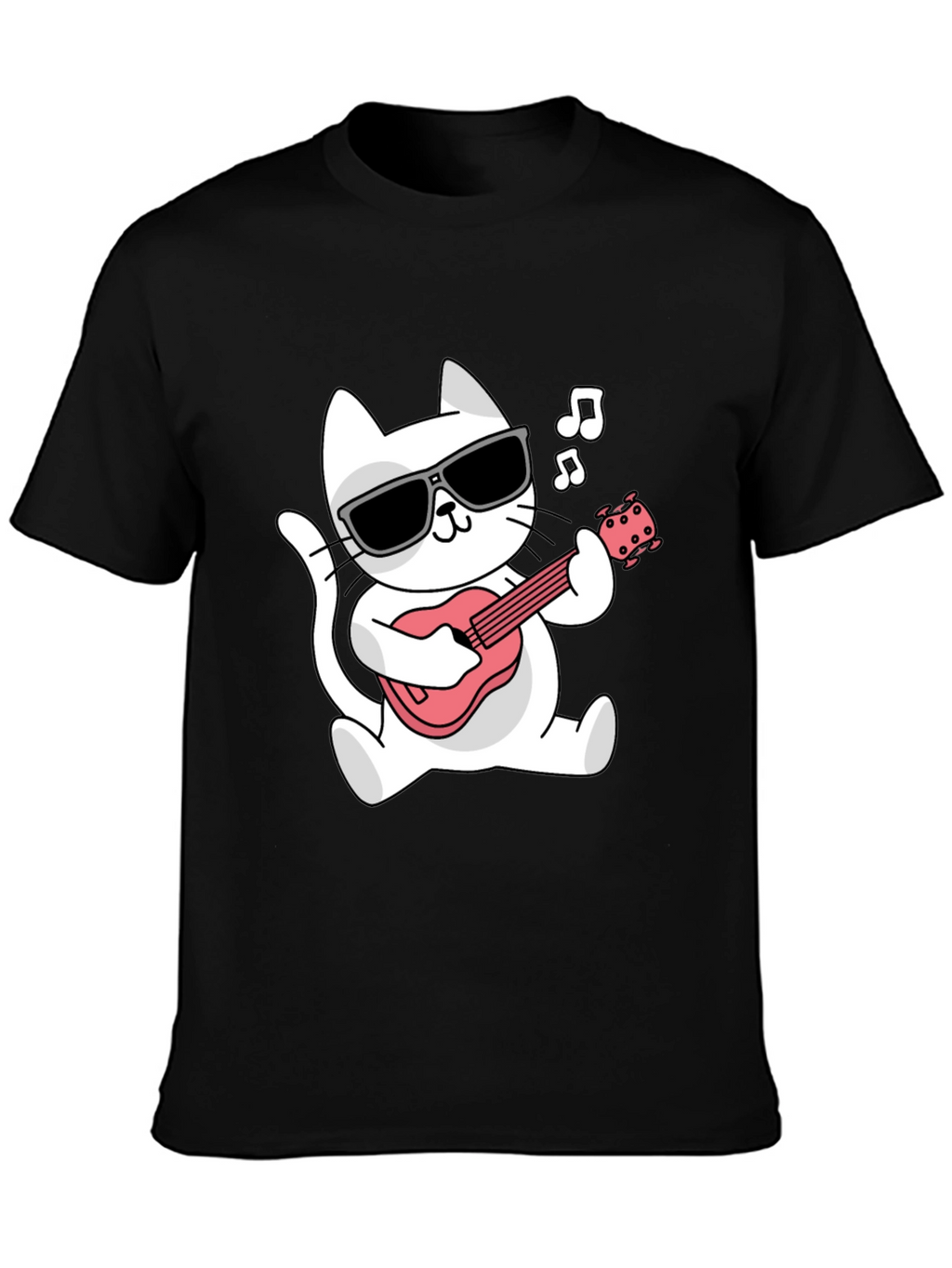 Cool Cat Guitar Player Graphic Tee
