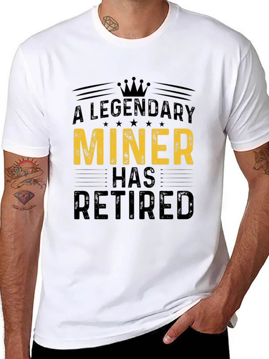 Legendary Miner Retired Black Graphic Tee