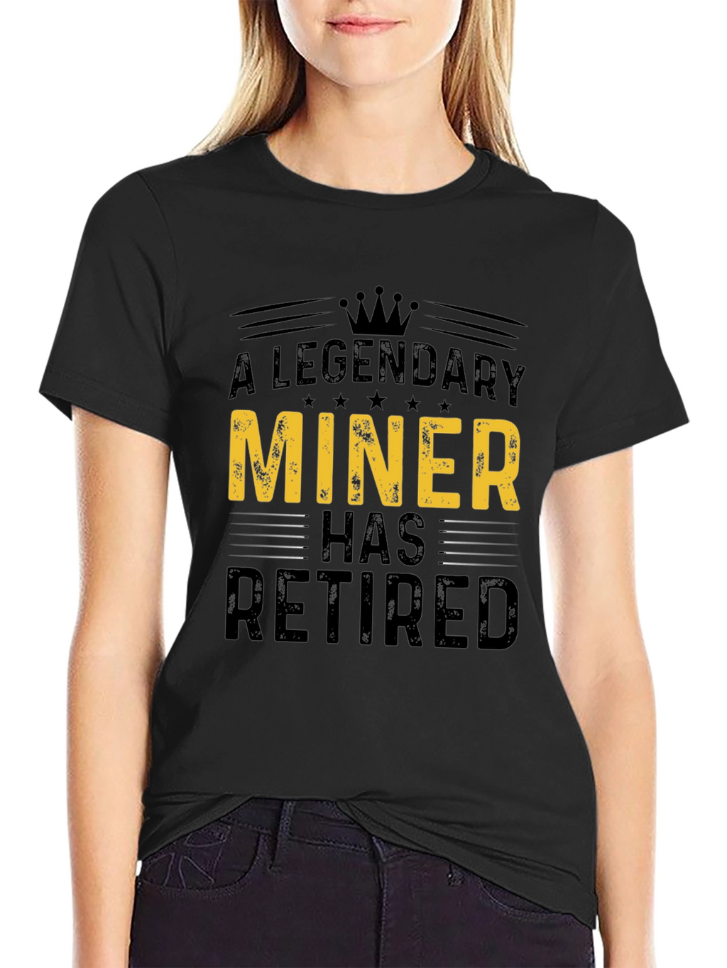 Legendary Miner Retired Black Graphic Tee