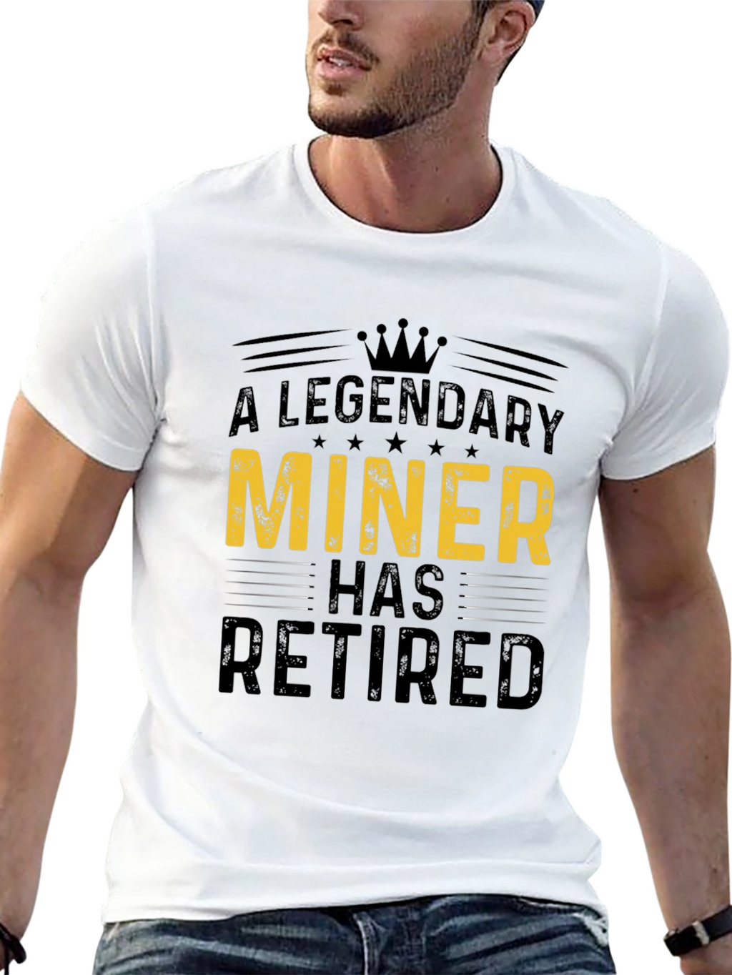 Legendary Miner Retired Black Graphic Tee