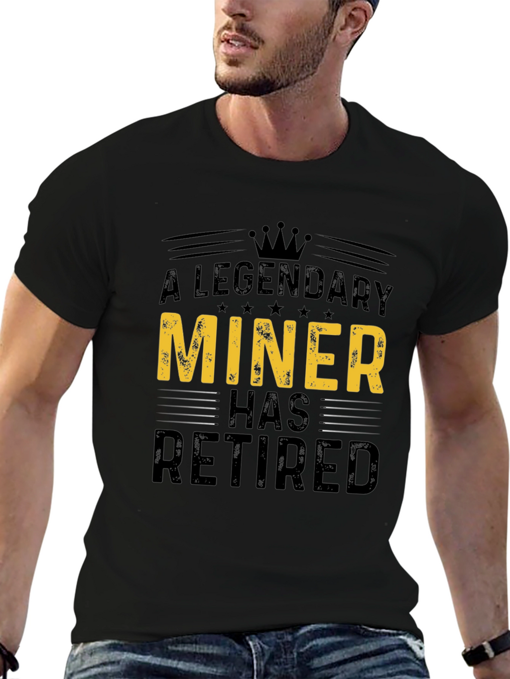 Legendary Miner Retired Black Graphic Tee