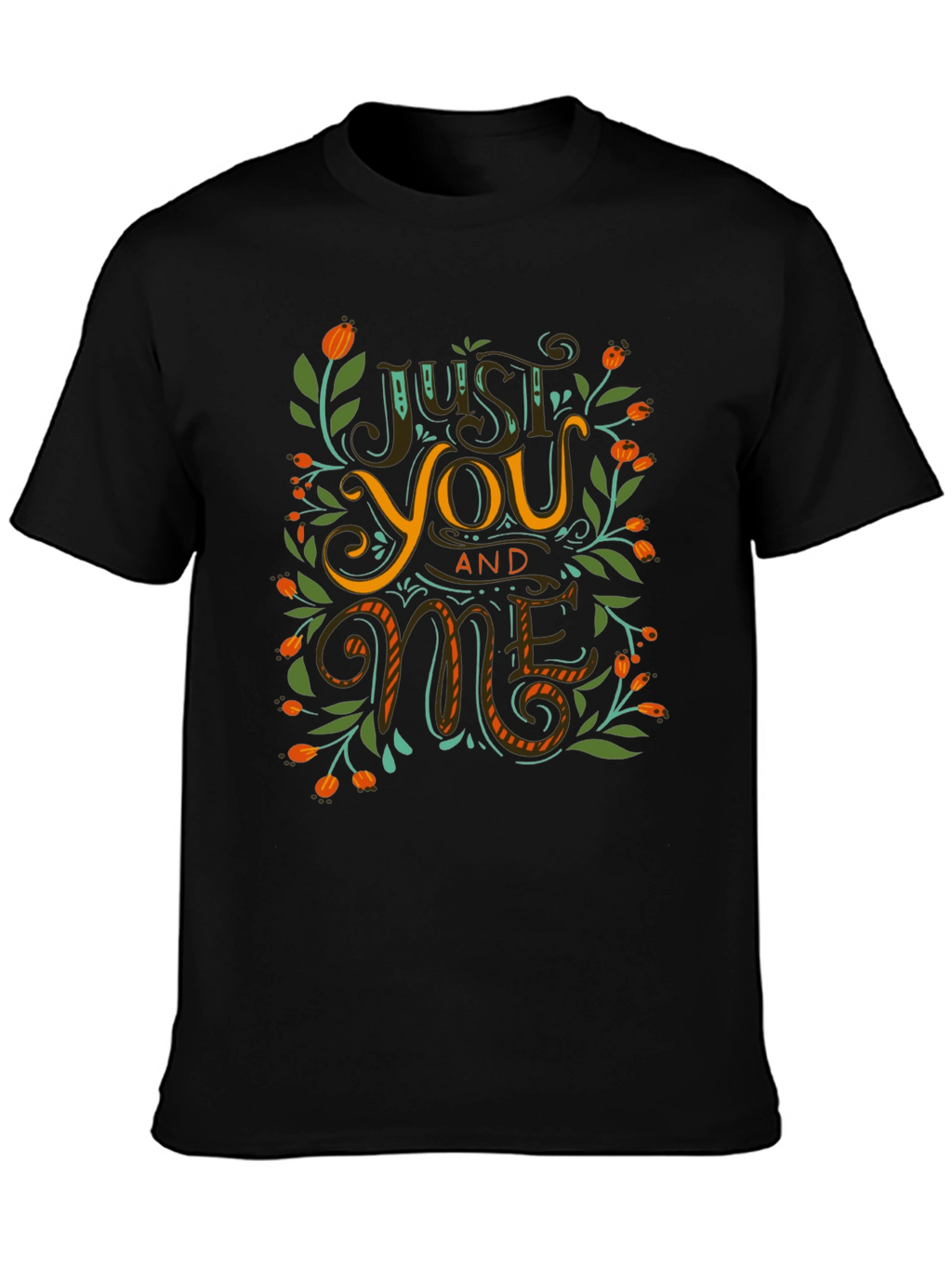 Just You and Me Graphic Black T-Shirt