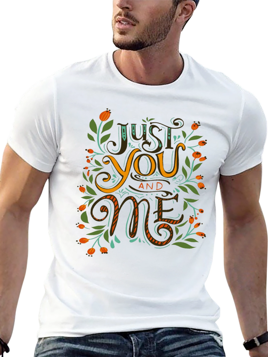 Just You and Me Graphic Black T-Shirt