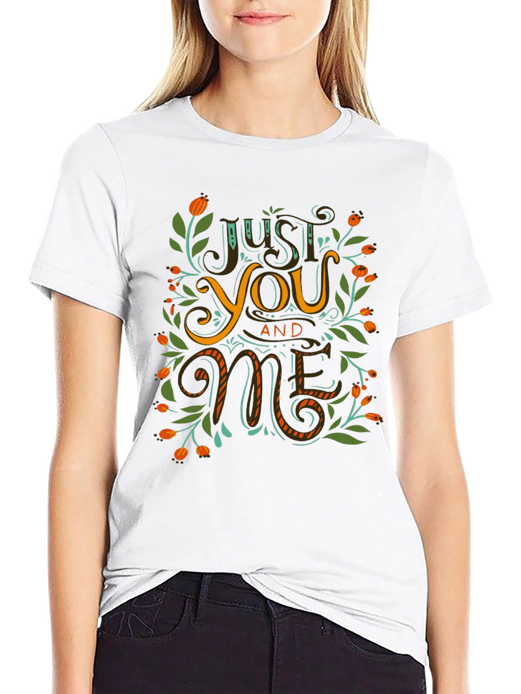 Just You and Me Graphic Black T-Shirt