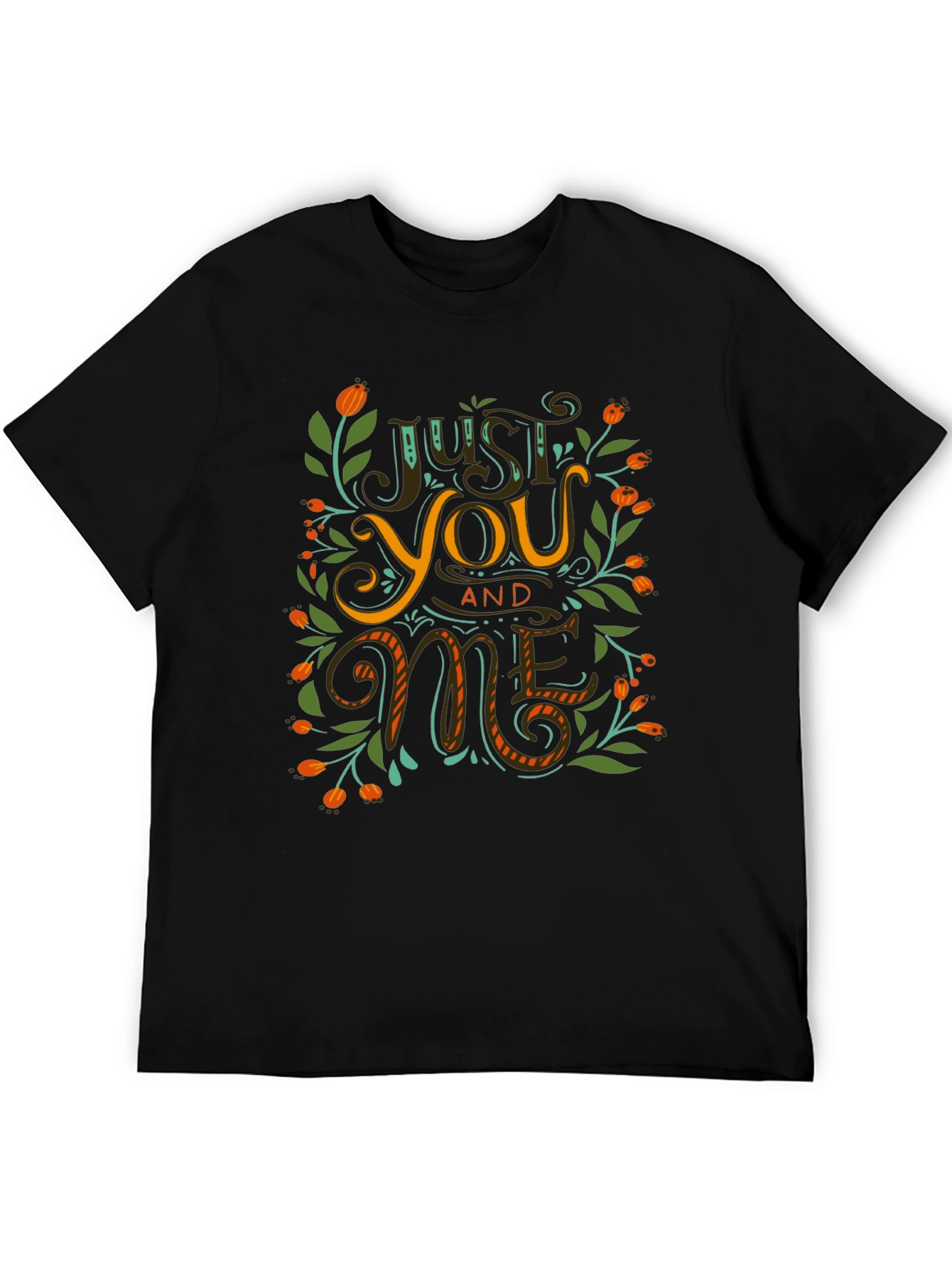 Just You and Me Graphic Black T-Shirt