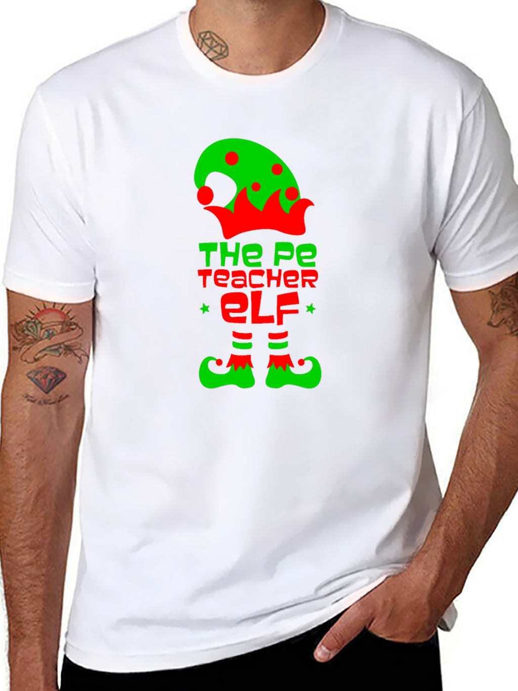 PE Teacher Elf Graphic Tee
