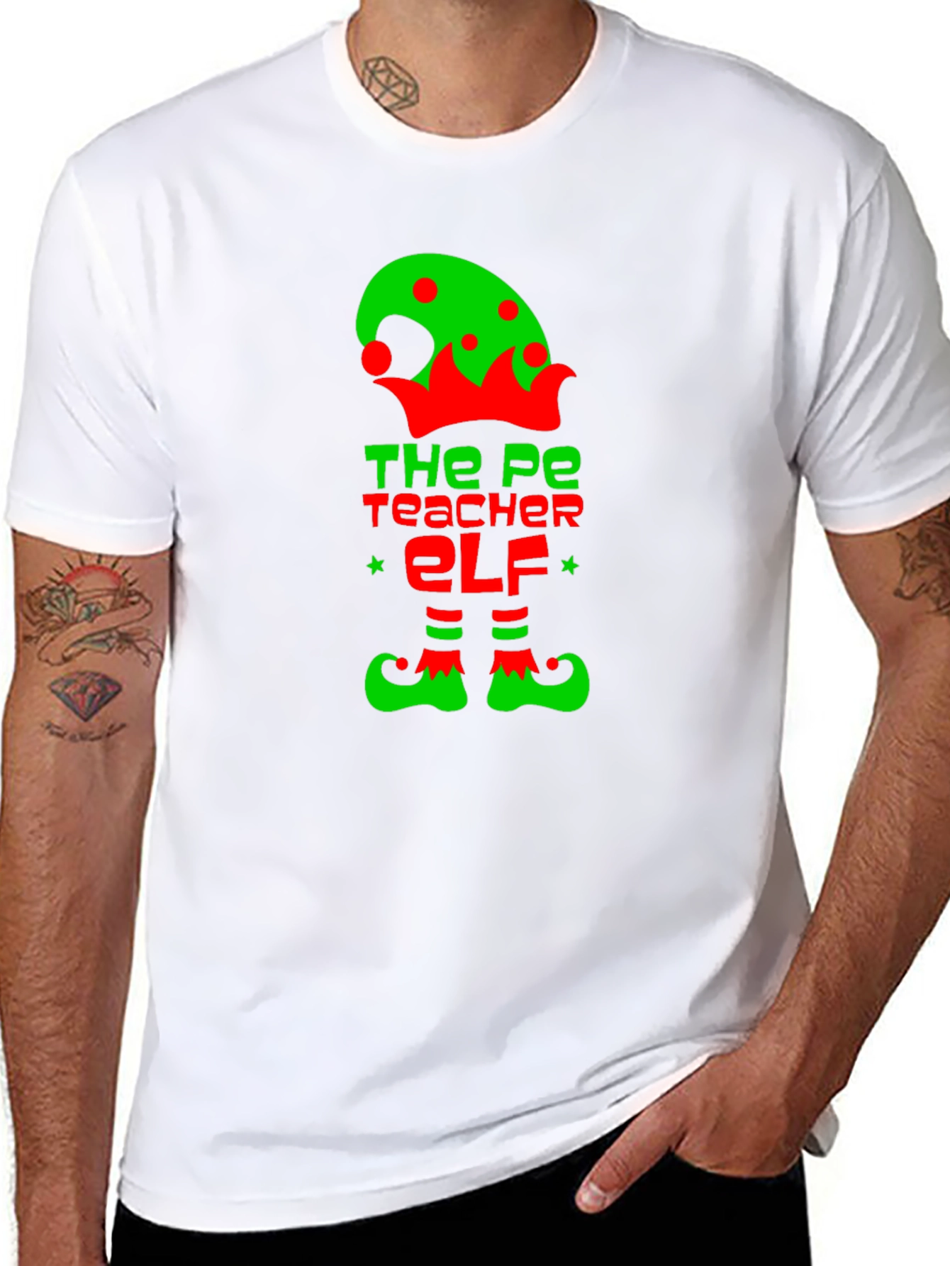 PE Teacher Elf Graphic Tee