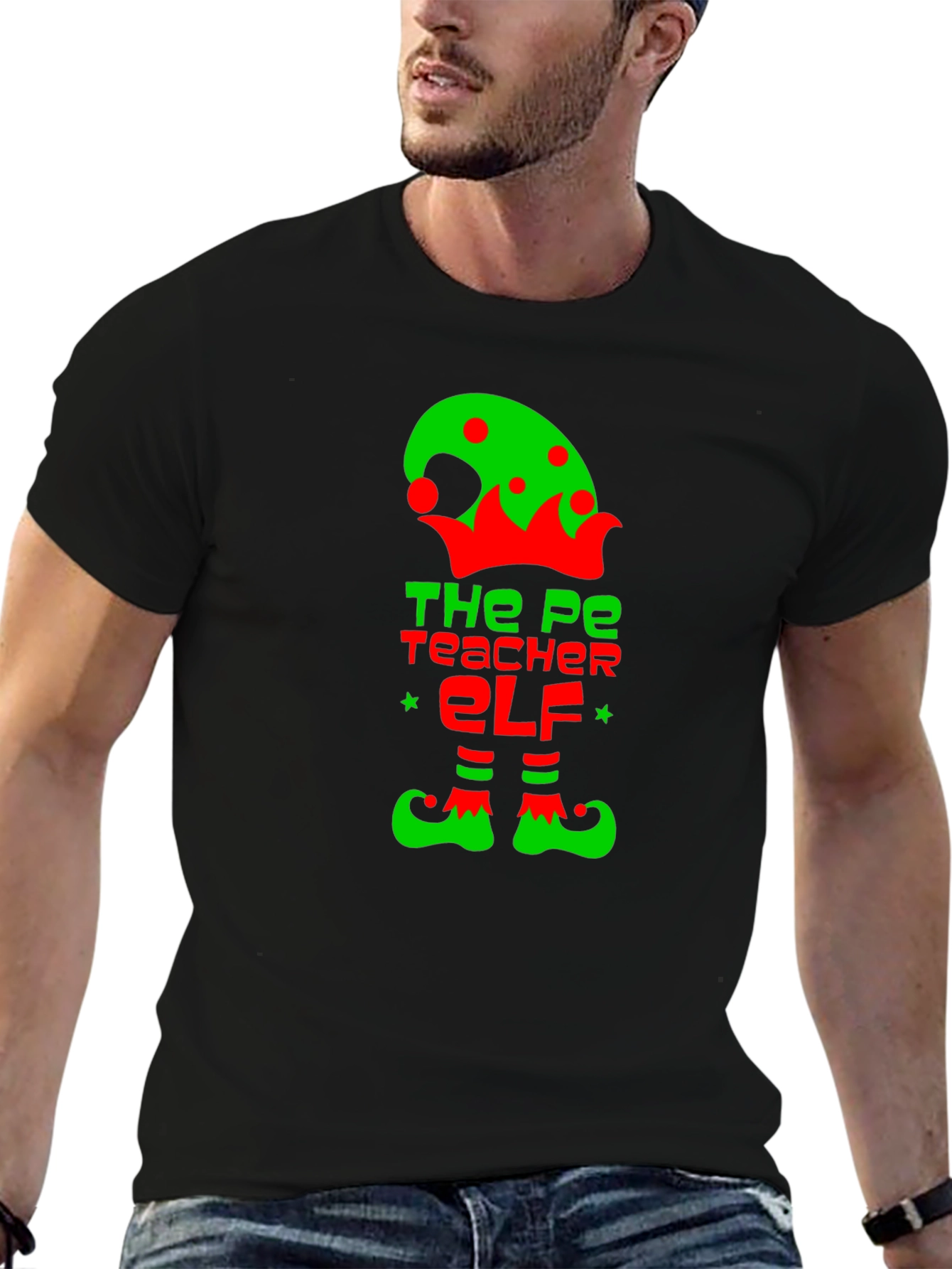 PE Teacher Elf Graphic Tee