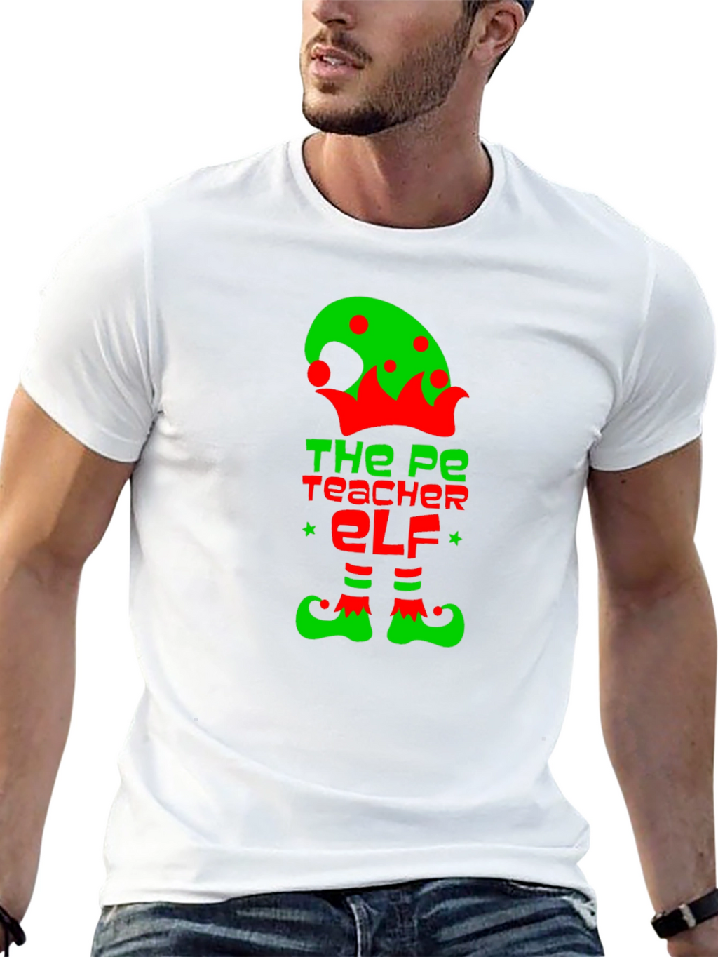 PE Teacher Elf Graphic Tee