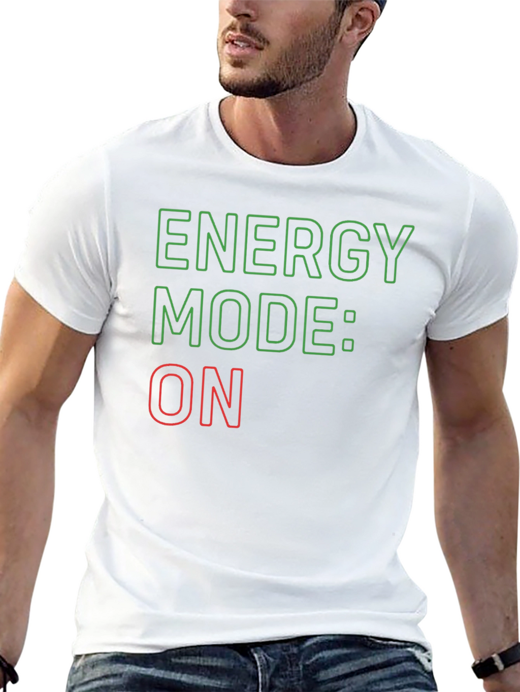 Energy Mode: ON Black Graphic Tee