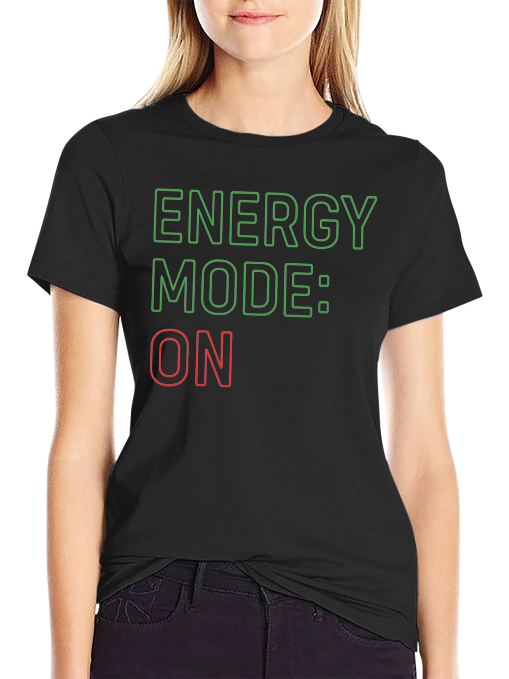 Energy Mode: ON Black Graphic Tee