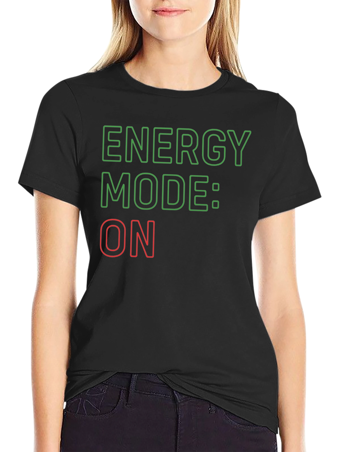 Energy Mode: ON Black Graphic Tee