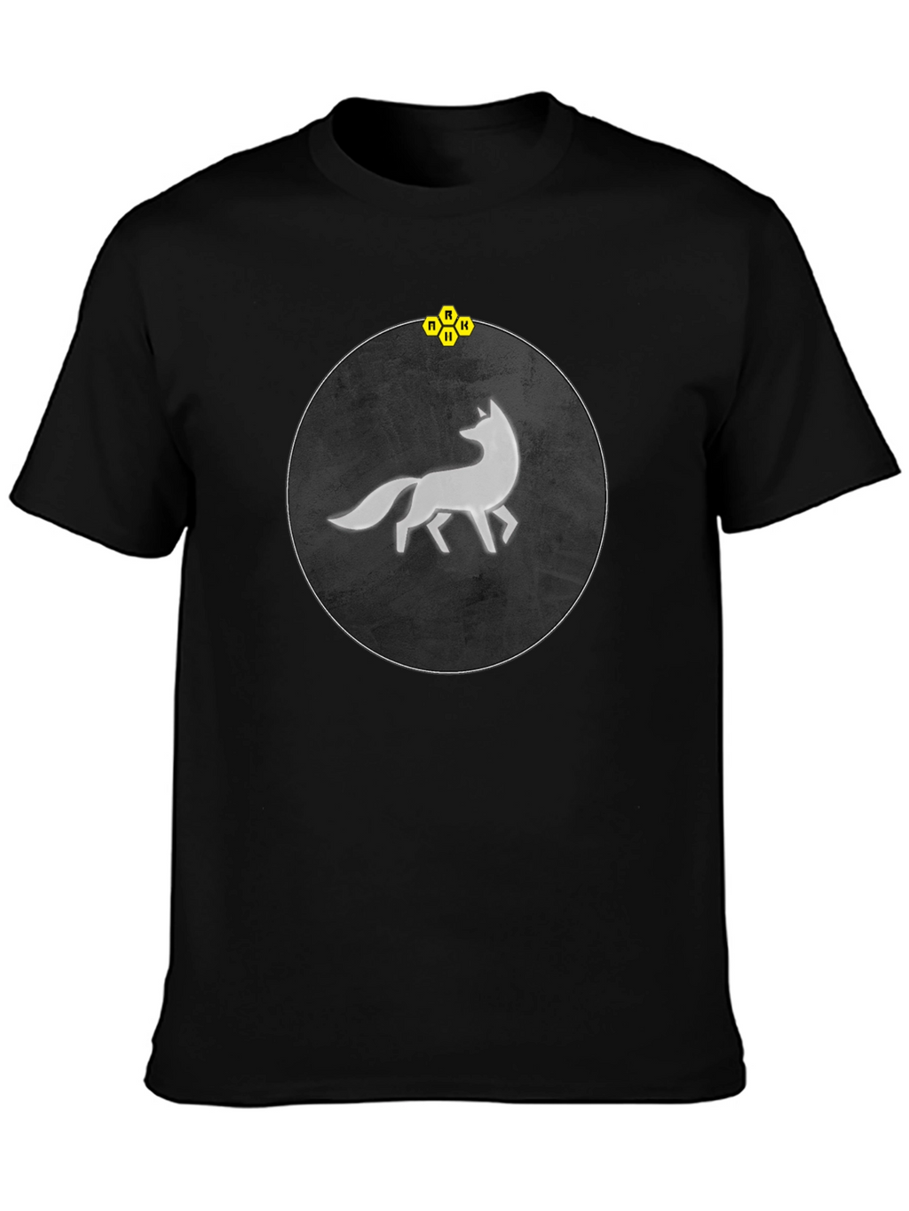 Abstract Fox Graphic Tee - Stylish Mens Black T-Shirt