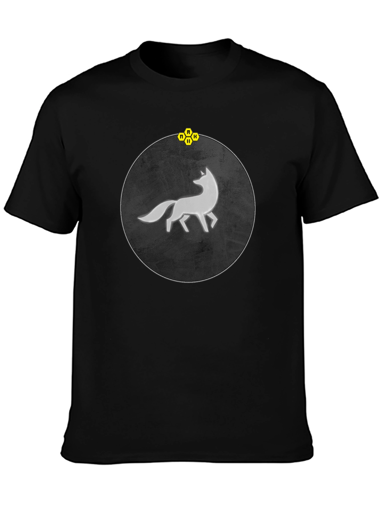 Abstract Fox Graphic Tee - Stylish Mens Black T-Shirt