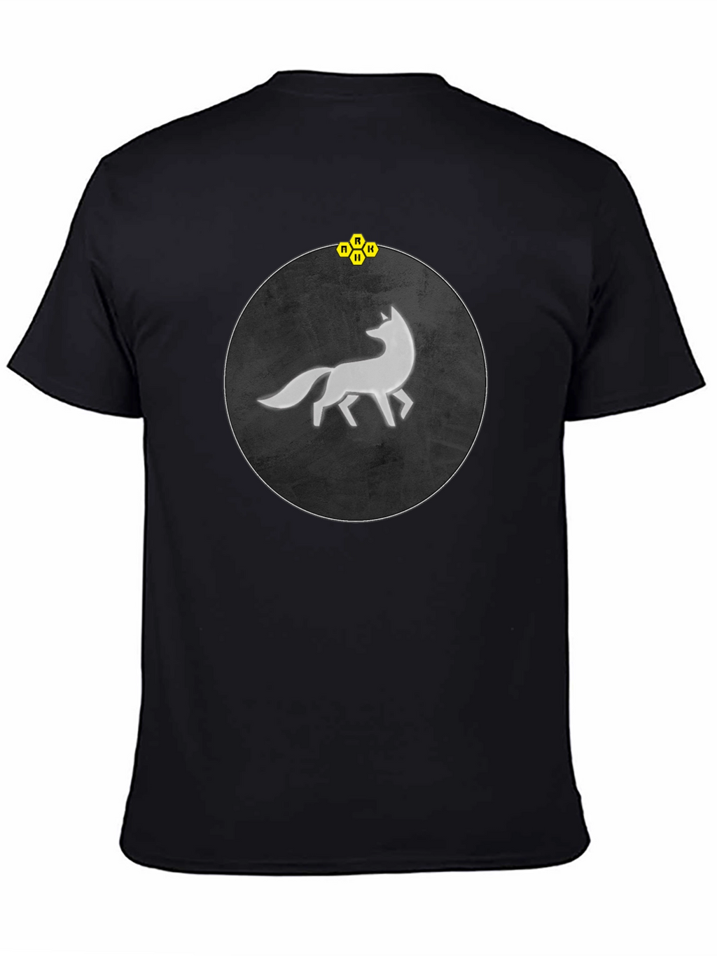 Abstract Fox Graphic Tee - Stylish Mens Black T-Shirt