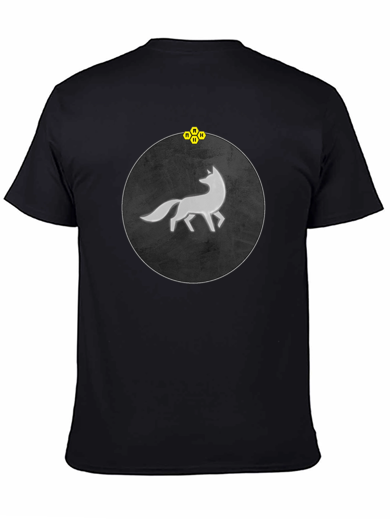 Abstract Fox Graphic Tee - Stylish Mens Black T-Shirt