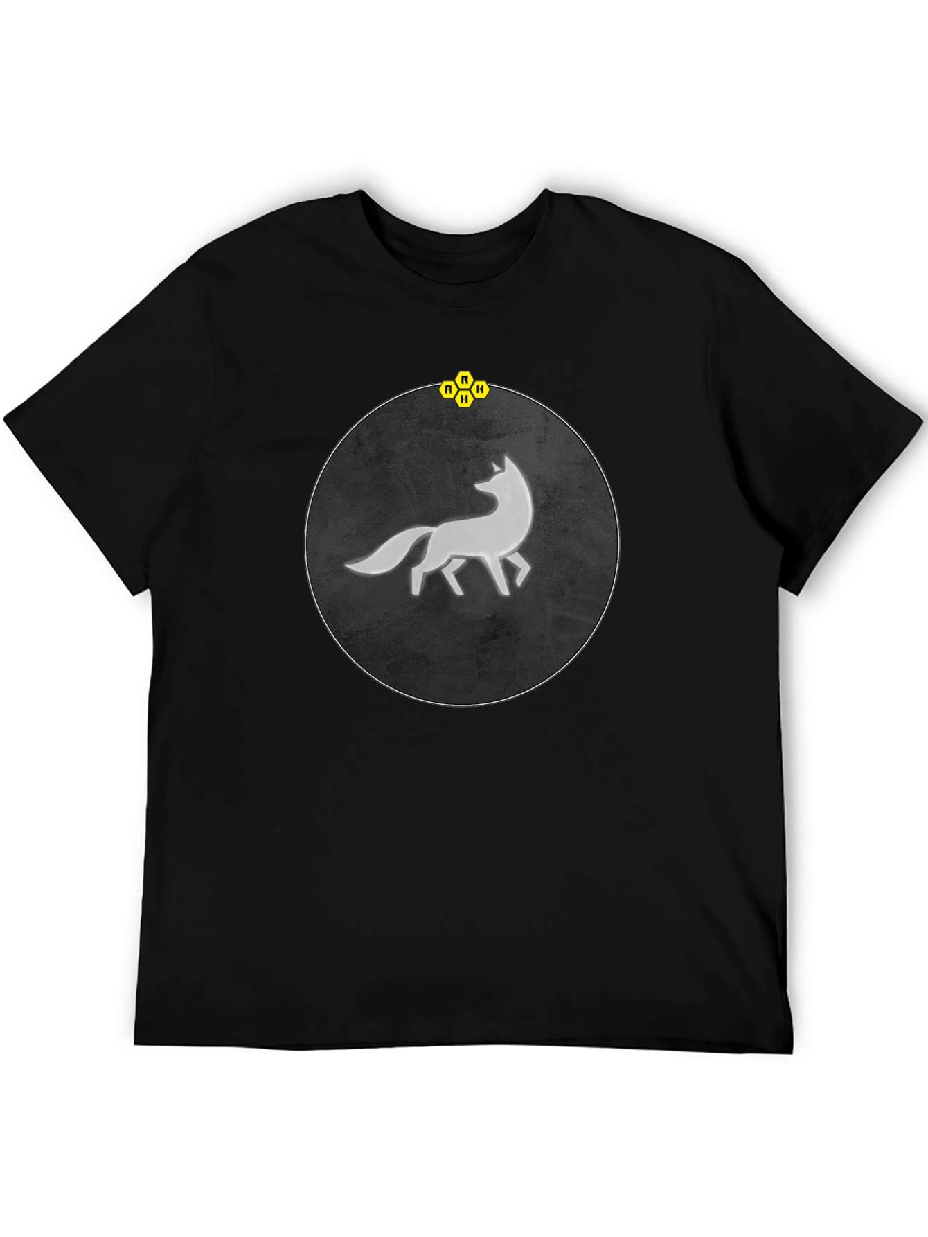 Abstract Fox Graphic Tee - Stylish Mens Black T-Shirt