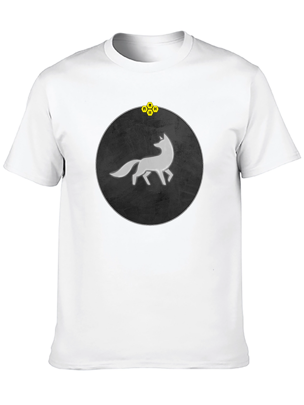 Abstract Fox Graphic Tee - Stylish Mens Black T-Shirt