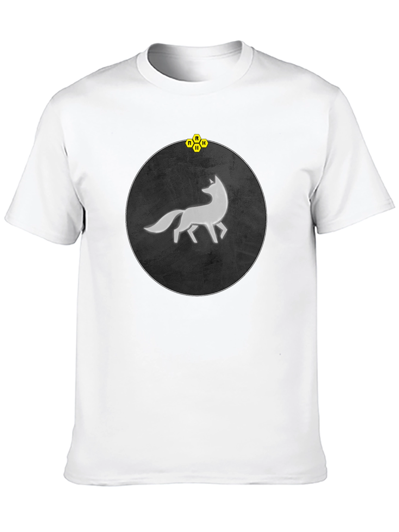 Abstract Fox Graphic Tee - Stylish Mens Black T-Shirt