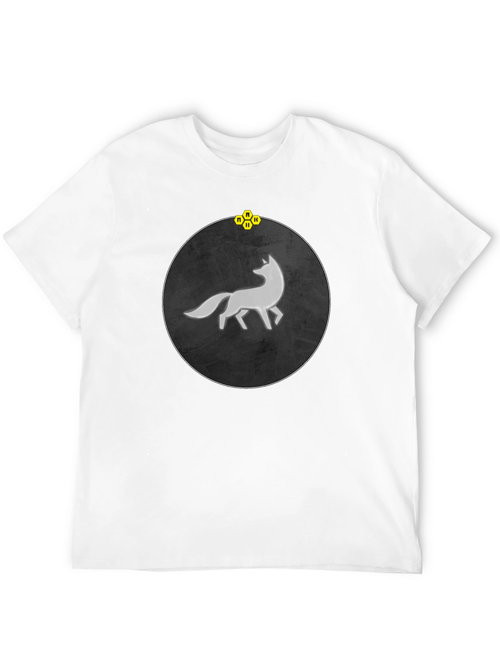 Abstract Fox Graphic Tee - Stylish Mens Black T-Shirt