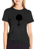Black Tree Roots Graphic Tee - Nature Inspired Design
