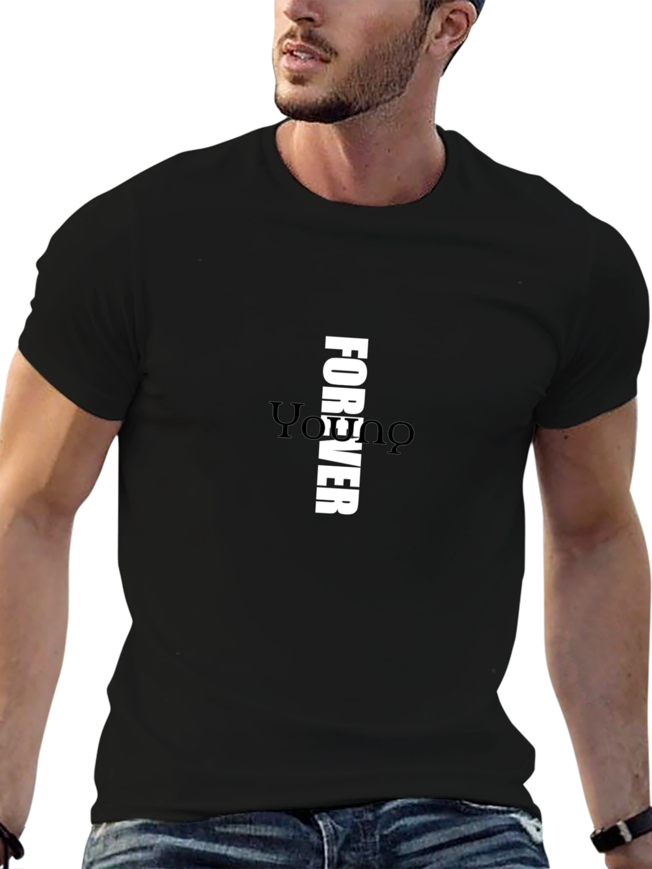Forever Graphic Print Black T-Shirt