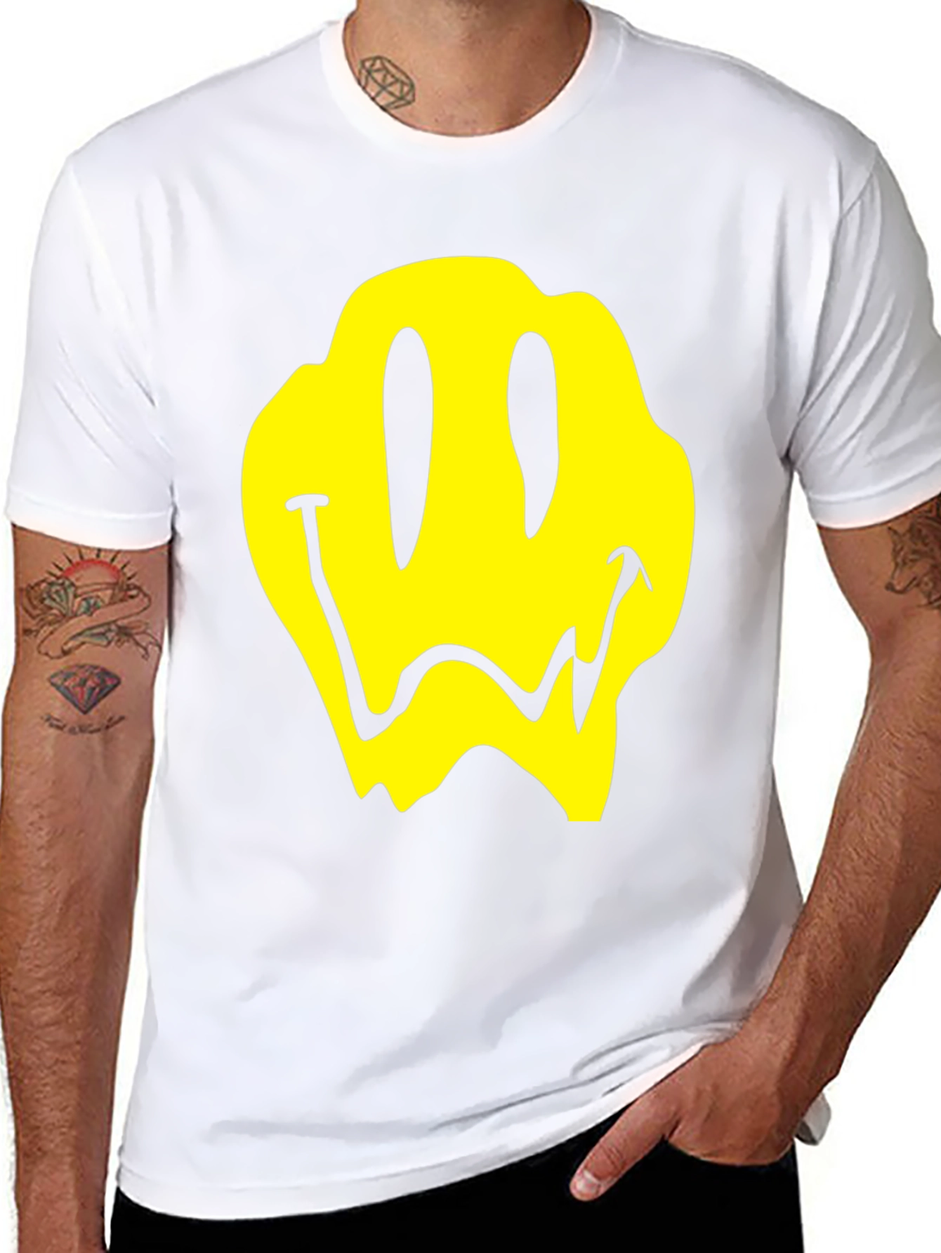 Melting Smiley Face Graphic T-Shirt