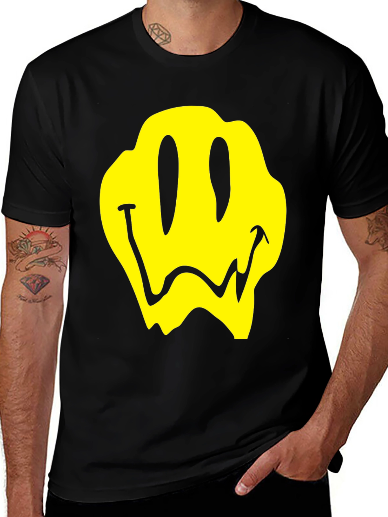 Melting Smiley Face Graphic T-Shirt
