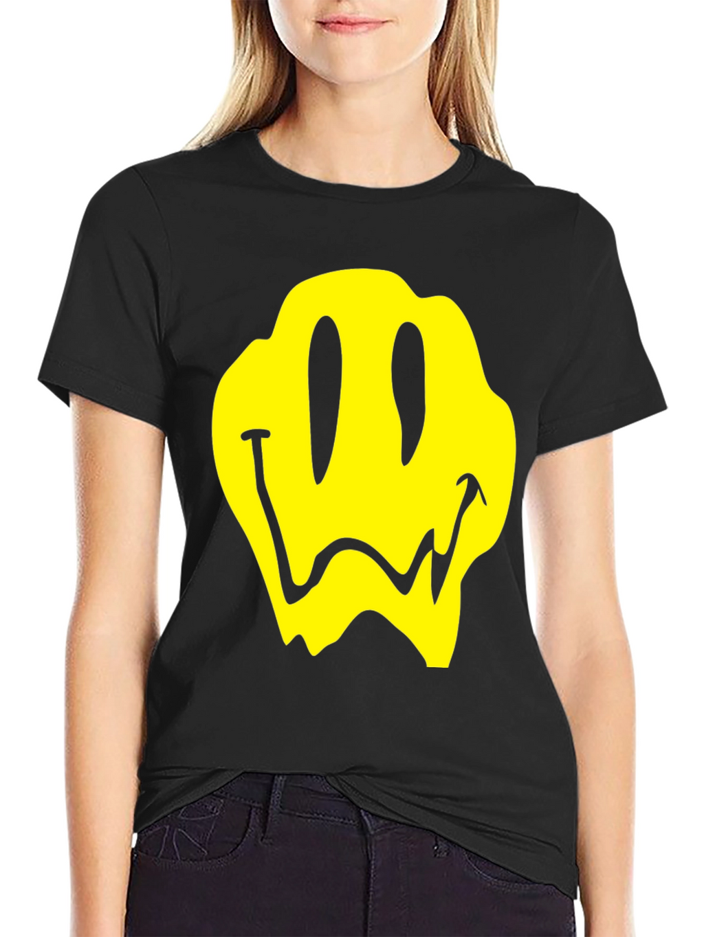 Melting Smiley Face Graphic T-Shirt