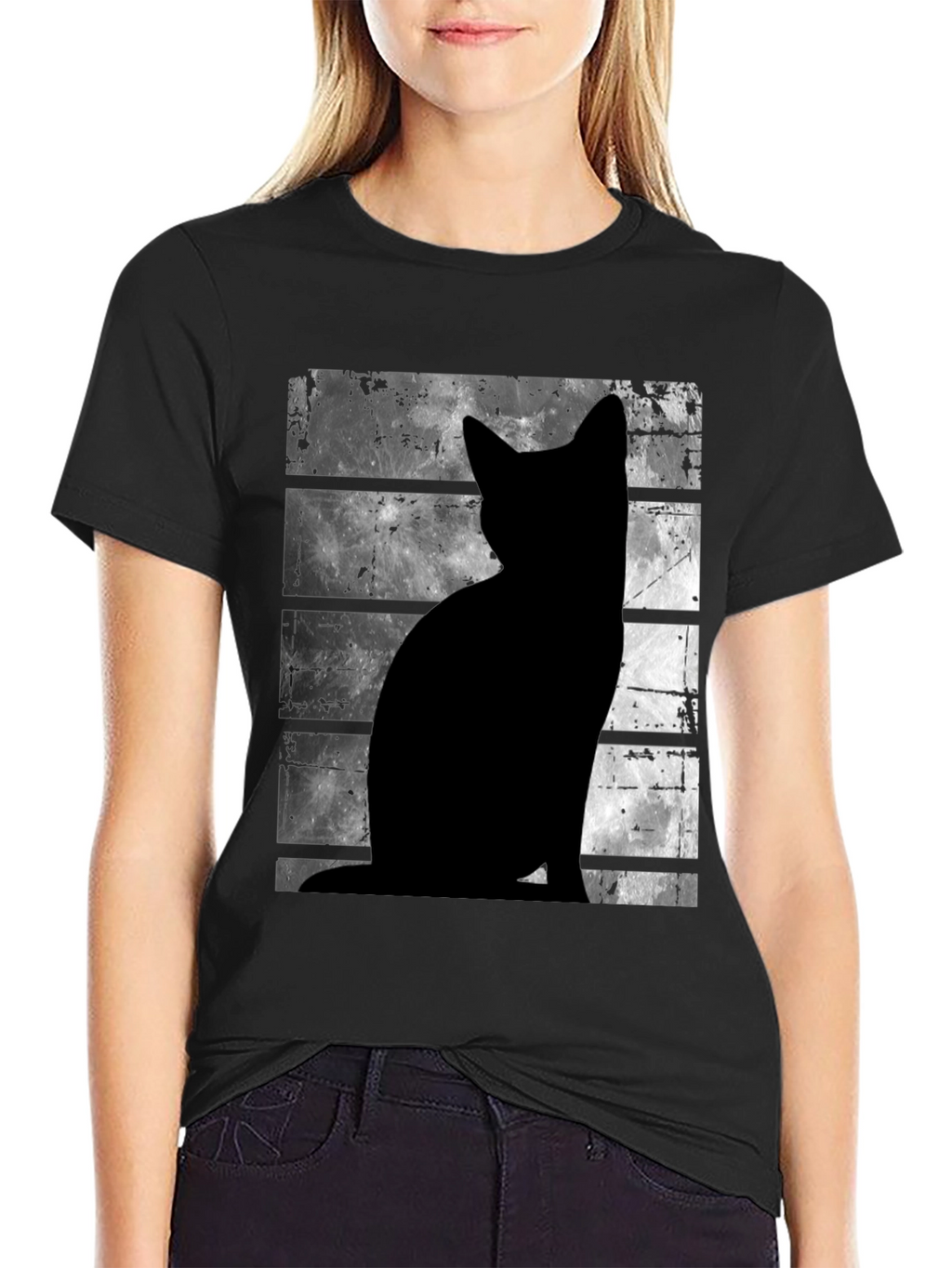 Black Cat Silhouette Moon T-Shirt