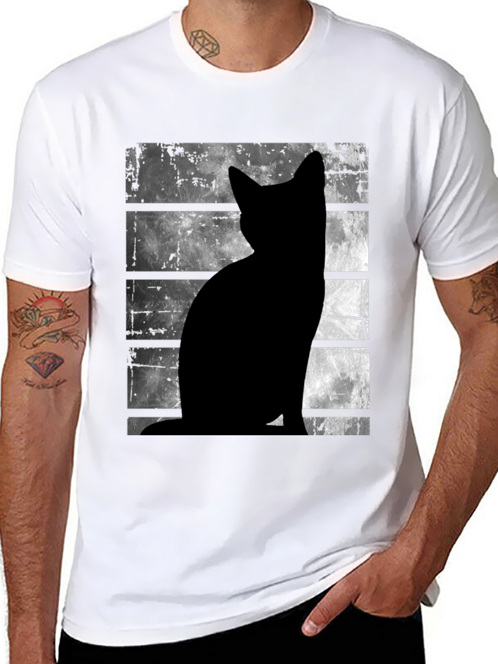 Black Cat Silhouette Moon T-Shirt