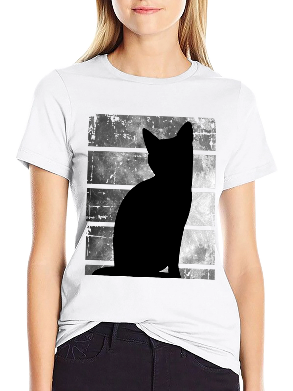 Black Cat Silhouette Moon T-Shirt