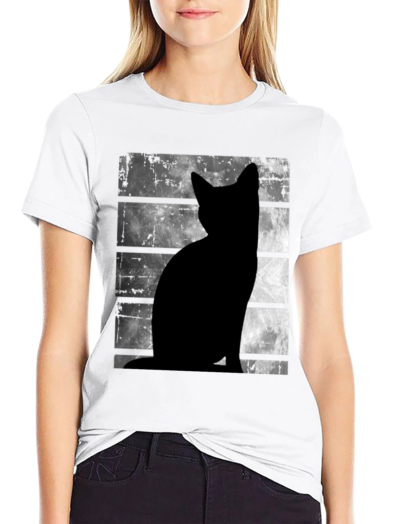 Black Cat Silhouette Moon T-Shirt