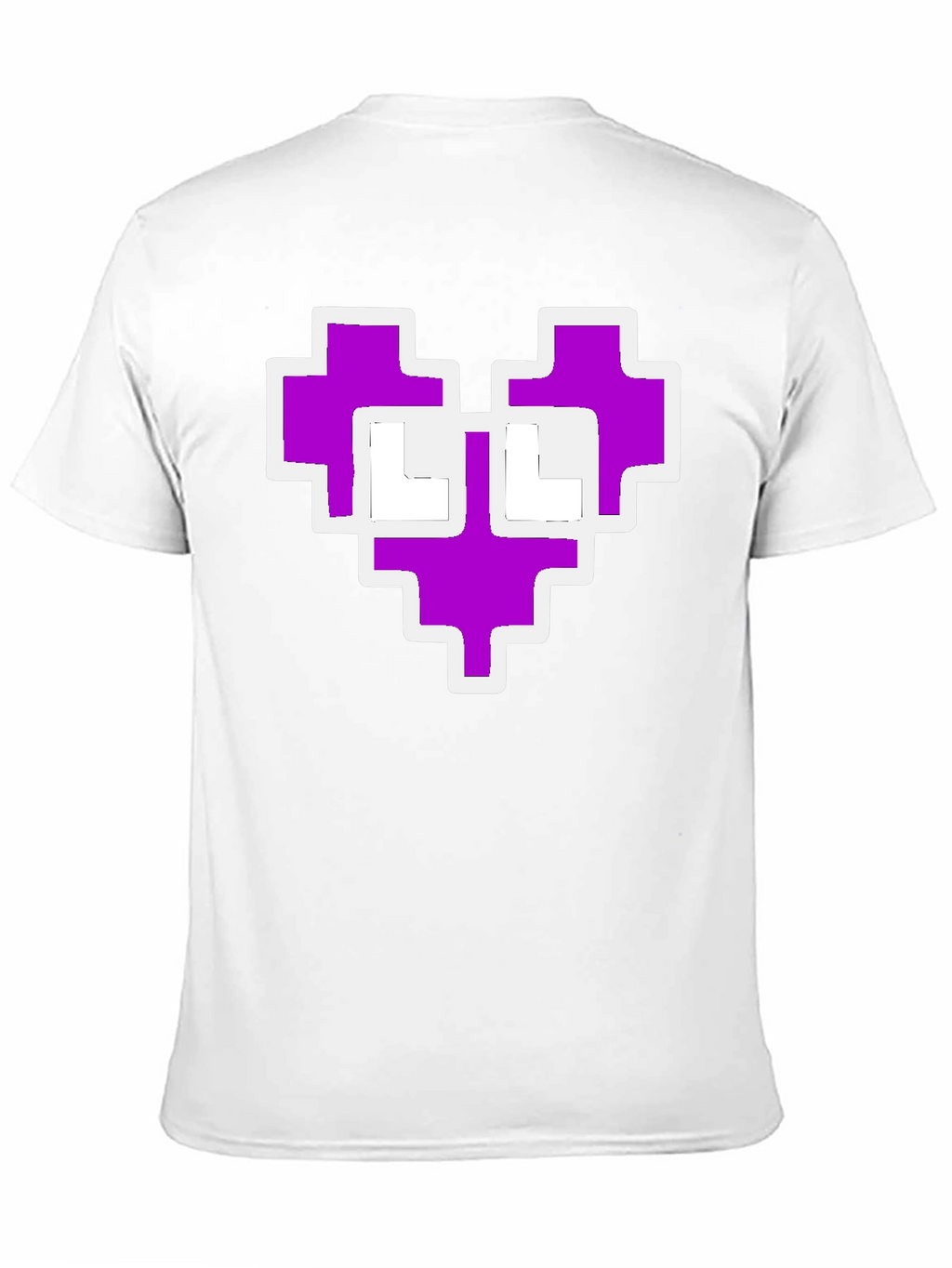 Pixel Heart Graphic Black Tee Shirt