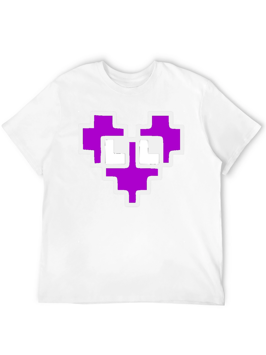 Pixel Heart Graphic Black Tee Shirt