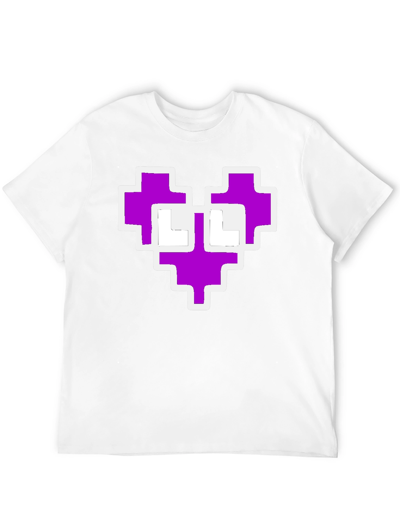Pixel Heart Graphic Black Tee Shirt
