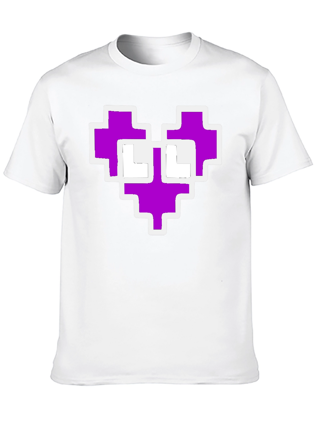 Pixel Heart Graphic Black Tee Shirt